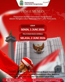PENGUMUMAN LIBUR NASIONAL HARI LAHIR PANCASILA